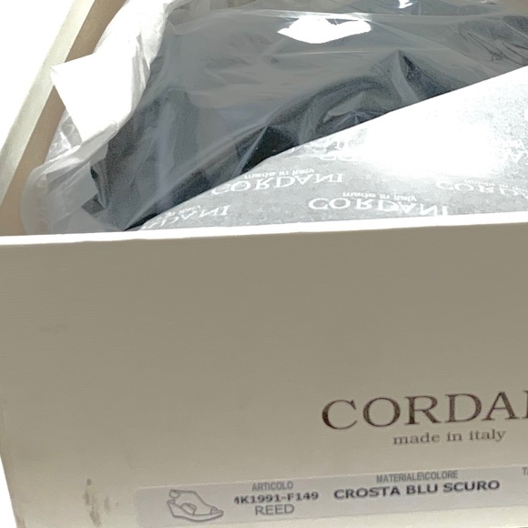 CORDANI REED PLATFORM WEDGE SANDAL BOOTIES Navy Blue SUEDE SLINGBACK ITALY 38 - Picture 6 of 6